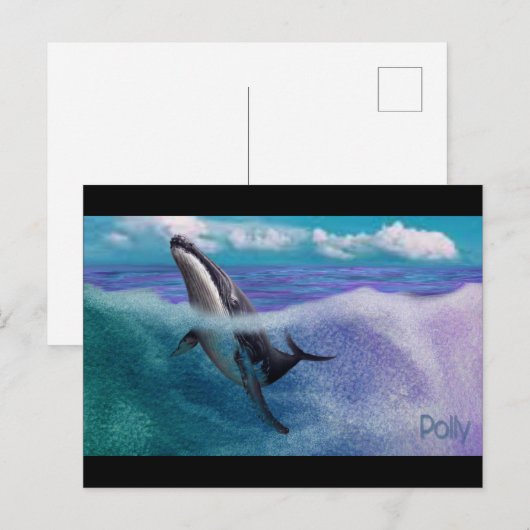 Whale Postkarte (Vorne/Hinten)
