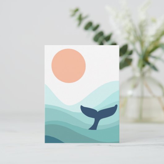 Whale Postkarte (Stehend Vorderseite)