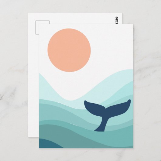 Whale Postkarte (Vorne/Hinten)