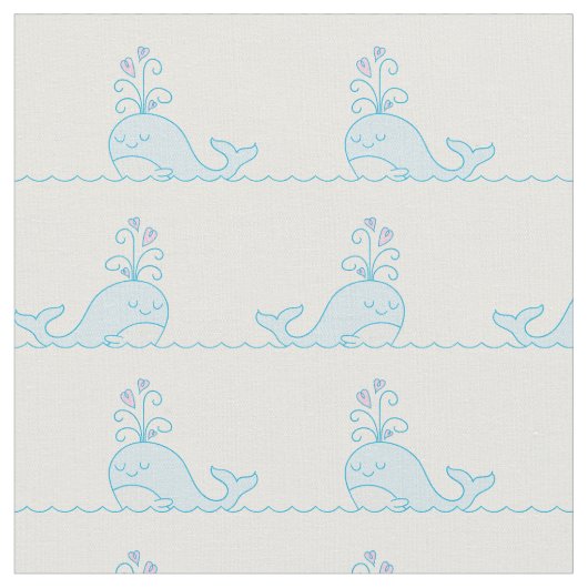 Whale Print Fabric White Stoff (Nahaufnahme)