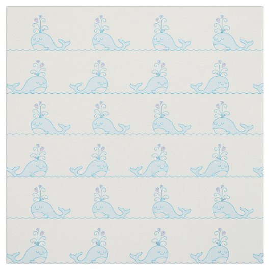 Whale Print Fabric White Stoff (Muster)