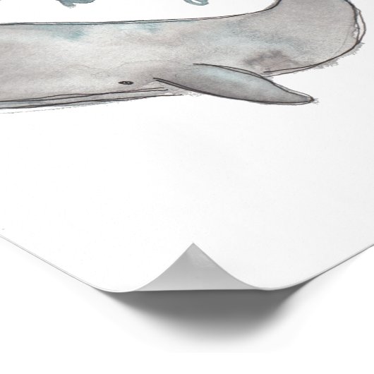 Whale Print Poster (Ecke)