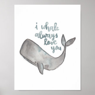 Whale Print Poster