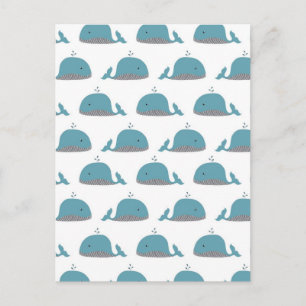 Whale Print Postkarte
