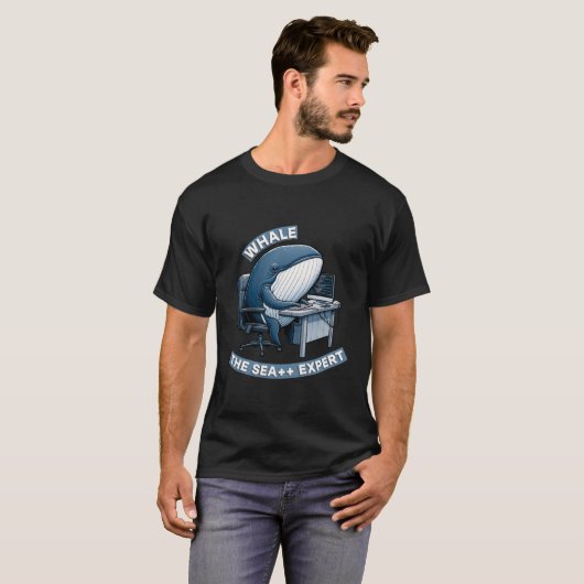 Whale-Programmierer: Der Sea++-Entwickler T-Shirt (Vorne ganz)
