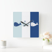 Whale Quadratische Wanduhr (Zuhause)