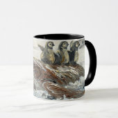 Whale Riders Whimsical Whale and Penguin Ocean Tasse (VorderseiteRechts)