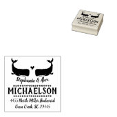 Whale-Rücksendeadresse-Briefmarke - Hochzeitstiere Gummistempel (Stempel)