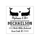 Whale-Rücksendeadresse-Briefmarke - Hochzeitstiere Gummistempel (Prägung)