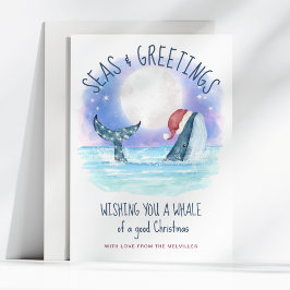 Whale Santa Sea Moon & Stars Weihnachten