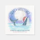 Whale Santa Seas Nautical Christmas Serviette (Vorderseite)