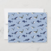 Whale Schwanz Babydusche Dankeskarte (Rückseite)
