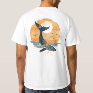Whale Schwanz bei Sunset - Vintager Ozean Grafik T-Shirt