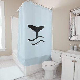 Whale Schwanz Blauer Duschvorhang