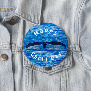 Whale Schwanz Blue Ocean Earth Day Button