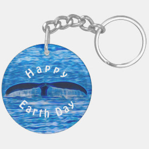 Whale Schwanz Blue Ocean Earth Day Schlüsselanhänger