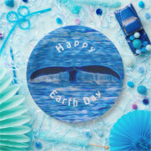 Whale Schwanz Blue Ocean Happy Earth Day Pappteller (Party)