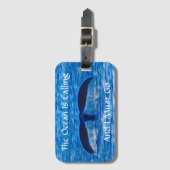 Whale Schwanz Blue Ocean ruft an Gepäckanhänger (Vorderseite Vertikal)