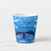 Whale Schwanz Blue Ocean ruft an Milchtasse (Vorderseite)