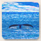 Whale Schwanz Deep Blue Ocean Getränkeuntersetzer (Vorderseite)
