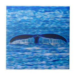 Whale Schwanz Deep Blue Ocean Life Fliese