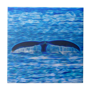 Whale Schwanz Deep Blue Ocean Life Fliese