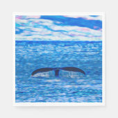 Whale Schwanz Deep Blue Ocean Serviette (Vorderseite)