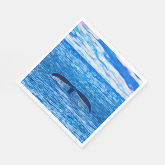 Whale Schwanz Deep Blue Ocean Serviette (Ecke)