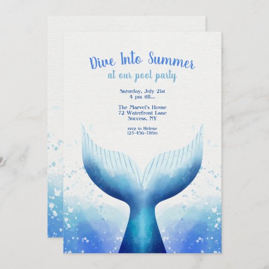 Whale-Schwanz Einladung (Vorne/Hinten)