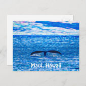 Whale Schwanz Fraktal Blau und Rosa Postkarte (Vorne/Hinten)