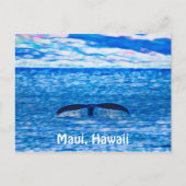 Whale Schwanz Fraktal Blau und Rosa Postkarte (Vorderseite)