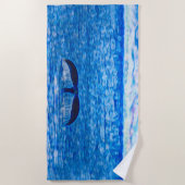 Whale Schwanz Fraktal Blau und Rosa Strandtuch (Vorderseite)