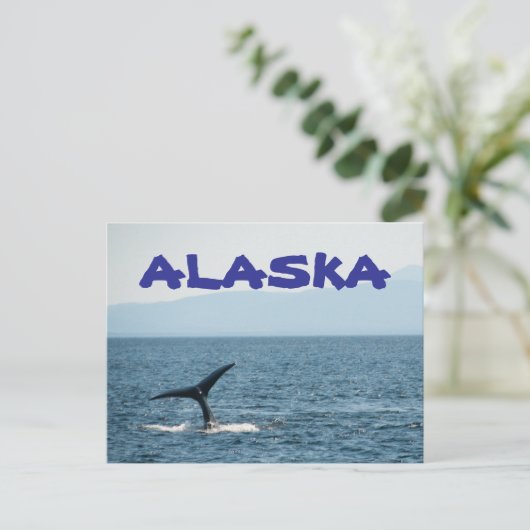 Whale Schwanz Landschaftlich Alaska Postcard Postkarte (Stehend Vorderseite)