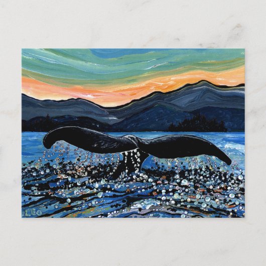 Whale Schwanz Postkarte (Vorderseite)