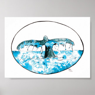 Whale Schwanz Print Poster