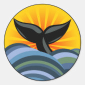 Whale Schwanz Runder Aufkleber (Vorderseite)