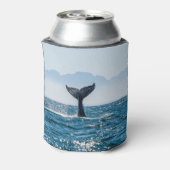 Whale Schwanz Seascape: Dramatisches Wasser. Dosenkühler (Kanne Rückseite)