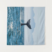 Whale Schwanz Seascape: Dramatisches Wasser. Wandteppich (Vorderseite (Horizontal))