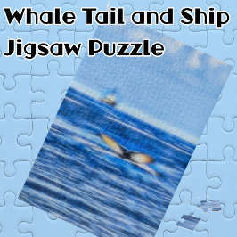 Whale Schwanz Ship on the Blue Ocean Horizon Puzzle