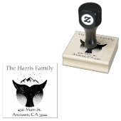 Whale-Schwanz-Silhouette Personalisiert Gummistempel (Stempel)