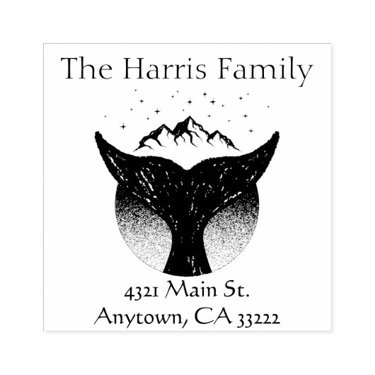 Whale-Schwanz-Silhouette Personalisiert Gummistempel (Prägung)