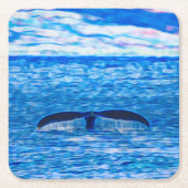 Whale Schwanz Tropical Blue Ocean Earth Day Rechteckiger Pappuntersetzer (Vorderseite)