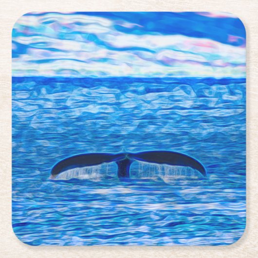 Whale Schwanz Tropical Blue Ocean Earth Day Rechteckiger Pappuntersetzer (Vorderseite)