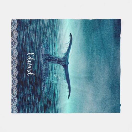 Whale-Schwanz über den Ozean Fleecedecke (Vorderseite (Horizontal))