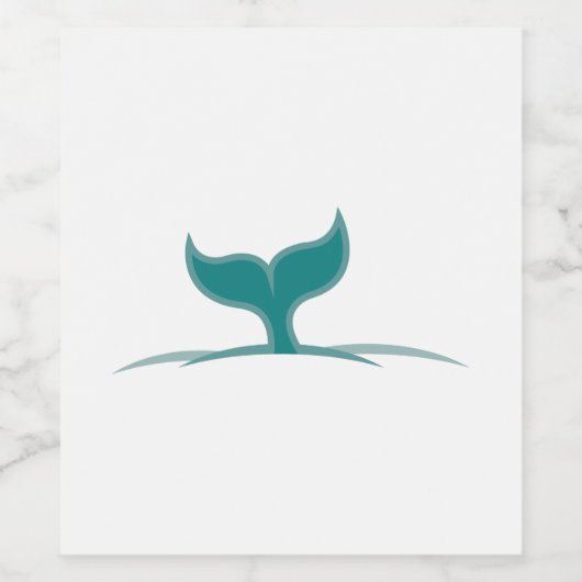 Whale Schwanz Weinetikett (Einzelnes Label)