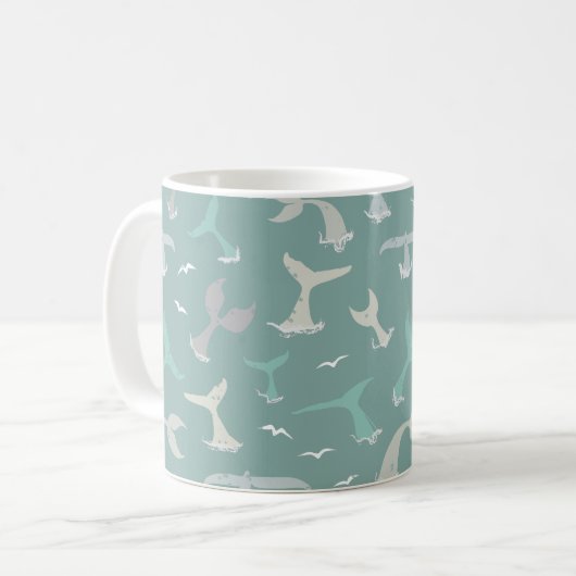 Whale-Schwänze Kaffeetasse (Vorderseite Links)