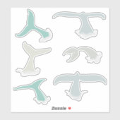 Whale Schwanzes Blue Gray Ocean Wildlife Pack Aufkleber (Blatt)