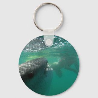 Whale Shark and Swimmer Schlüsselanhänger