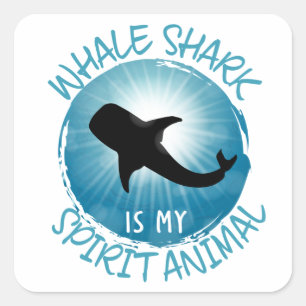 Whale Shark ist mein Geist Tier Quadratischer Aufkleber
