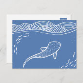 Whale Shark Line Art Postkarte (Vorne/Hinten)